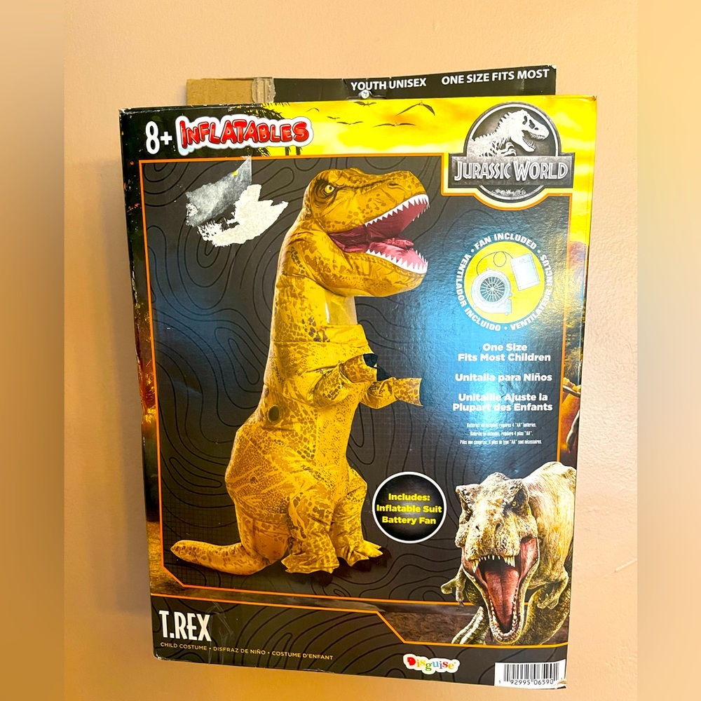 Jurassic World T-Rex Inflatable Dinosaur Costume - Child One Size youth unisex
